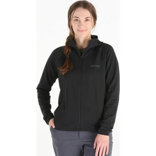 Marmot Wm's Leconte Fleece Hoody black (001) XL - Outdoor Freizeitjacken für Damen, ideal für aktive Abenteuer mit feuchtigkeitsableitendem Gitternetzfleece für optimalen Komfort und Bewegungsfreiheit.