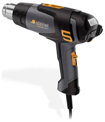 Steinel Heißluftpistole HM 2320 E Set - Heißluftpistole mit 2300 W, stufenloser Temperaturregelung von 80°-650°C und LCD-Display. Ideal für professionelle Anwendungen wie Schrumpfen und Entlöten, inklusive umfangreichem Zubehör.
