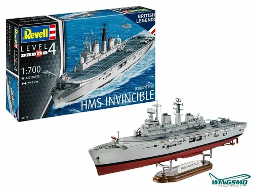 Revell HMS Invincible 1:700 Flakland War Modellbausatz - Modellbausätze für Bastler, detailgetreue Nachbildung des berühmten Kriegsschiffs HMS Invincible aus dem Flaklandkrieg.