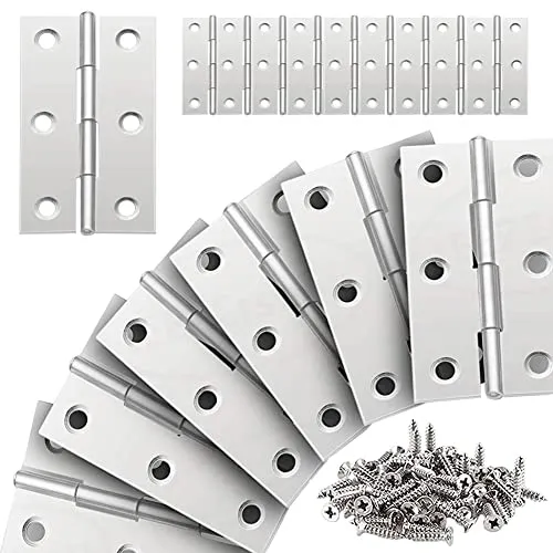 Stück Scharnier Edelstahl Türscharnier 66 x 38 mm Scharniere Klappbar Klein Klavierband Scharnier für Möbelbeschläge Kleiderschrank Schrank Tür Fenster mit 120 Schrauben 20