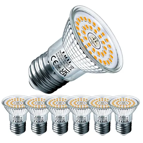 EACLL E27 LED Warmweiß 6.5W - 100W Halogenersatz im 6er-Pack - Energiesparlampe mit 770LM und 3000K für angenehmes Licht, hohe Effizienz mit 90% Energieeinsparung und über 30.000 Stunden Lebensdauer, ideal für Ihre Innenbeleuchtung.