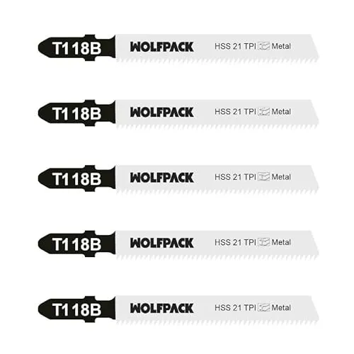 Stichsägeblatt aus Metall, dick, 5 Stück, HSS 21 TPI