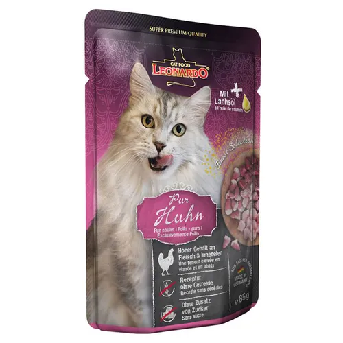 Leonardo Adult Huhn Pur 85 g, Katzenfutter, NEU