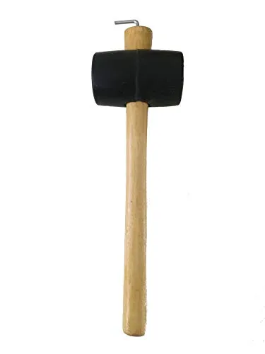 Gummihammer mit Hering Auszieher 31cm Camping Outdoor Hammer Holzgriff 290g