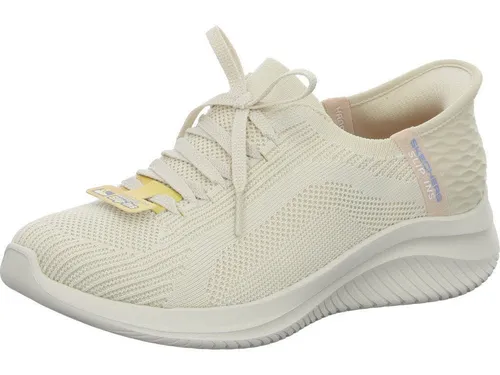 Skechers Ultra Flex 3.0 - Brilliant Path Natural 10 C - Wide - Damen-Sneaker mit freihändigem Slip-In Design, Fersenkissen für sicheren Halt und luftgekühlter Memory-Schaum Einlegesohle für optimalen Komfort.