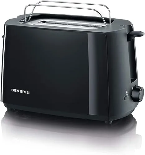 SEVERIN AT 2287 Automatik-Toaster mit Brötchenaufsatz - Kompakter Toaster mit 700 W Leistung und 7 Bräunungsstufen, ideal für gleichmäßigen Toast und knusprige Brötchen, ausgestattet mit Krümelschublade und automatischer Abschaltfunktion.
