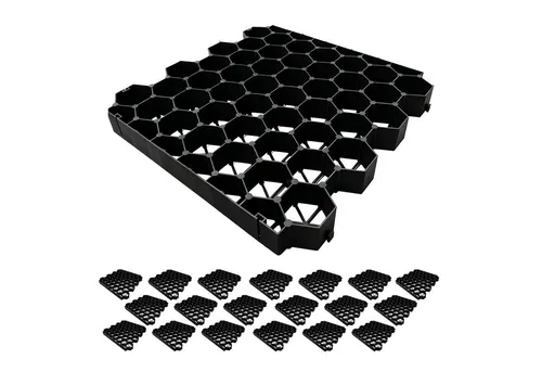 relaxdays Rasengitter Kunststoff 20er Set, 50x50 cm - Robuste Rasenplatten für stabile Bodenbefestigung und versickerungsfähige Flächen. Ideal für Parkplätze, Einfahrten und Pferdehaltung. Schnelles Verlegen dank Stecksystem.