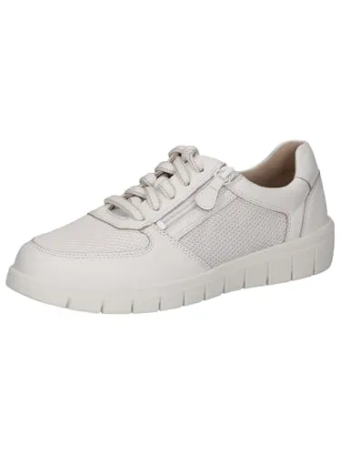 Caprice Sneaker in Weiß - 41 EU - Moderne Sneaker in Größe 41 aus hochwertigem Leder mit praktischem Reißverschluss und Schnürung für optimalen Halt und Style.