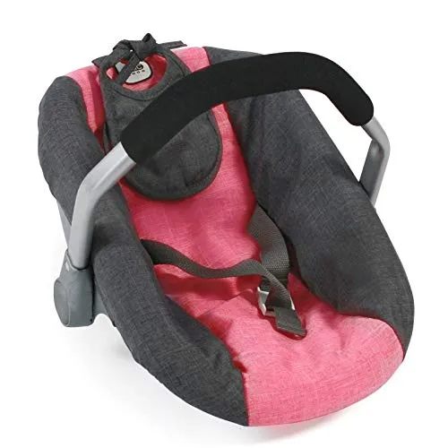 Bayer Chic 2000 708 41 Puppen-Autositz für Baby-Puppen, Puppentrage, Melange anthrazit-pink