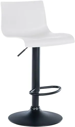 CLP Barhocker Branford I Modern und Höhenverstellbar - Stylischer Barhocker mit bequemer Kunststoffsitzfläche und stabilem Metallgestell, ideal für Küche oder Esszimmer, sorgt für höchsten Komfort und Flexibilität.