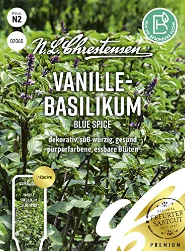 Vanille- Basilikum Blue Spice Samen, Saatgut in blau von N.L. Chrestensen