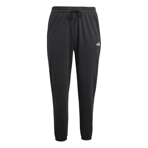 adidas Damen Essentials 3-Stripes French Terry Cuffed Pants in schwarz von adidas