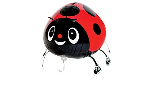 Kopper-24 Airwalker Ballon Marienkäfer - laufendender Tier Luftballon Helium Walking Folienballon Deko für Kinder Geburtstag Party Hochzeit Kinder Geschenk JGA Dekoration Tierballons Laufen