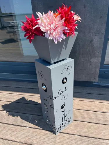 Produktbild Harms Import Dekosäule Pflanzsäule 82 cm mit Blumenmuster