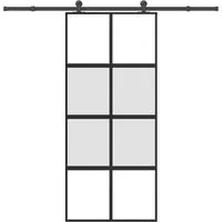vidaXL Schiebetür aus Hartglas 90x205 cm mit Aluminium-Beschlag - Moderne Schiebetür für platzsparende Lösungen. Langlebiges Hartglas und stabiler Aluminiumrahmen garantieren leises Gleiten und hohe Belastbarkeit bis 100 kg.