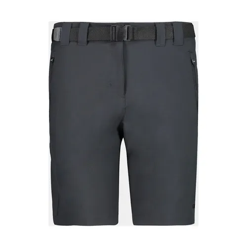 CMP Damen Stretch Shorts - Größe XXS, grau - Wanderhosen mit hohem Sonnenschutz, ideal für Outdoor-Aktivitäten und ausgestattet mit integriertem Gürtel für perfekten Sitz.