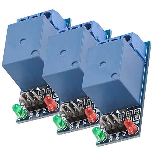 AZDelivery 3 x 1-Relais 5V KF-301 Modul Low-Level-Trigger kompatibel mit Arduino und Raspberry Pi inklusive E-Book!