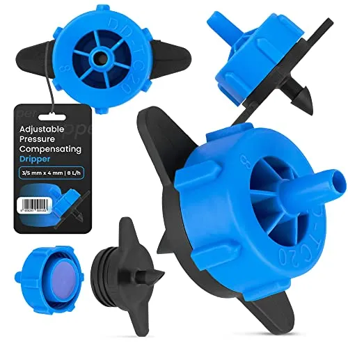 Instalguru Micro Sprinkler Druckausgleich 8L/h Drip Microbewässerung Tropfer Endtropfer Wassertropfer Zubehör für Bewässerungssysteme Sprinkleranlage Garten Bewässerungstropfer Druckkompensierender