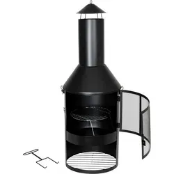 Garten- und Terrassenkamin Grillkamin - Grillkamin für Garten und Terrasse, freistehend aus robustem Metall mit einer Grillfläche von 51 cm - perfekt für gesellige Grillabende im Freien.