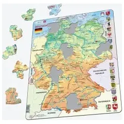 Deutschland (physisch) - Kinderpuzzle mit physischer Deutschlandkarte, lehrreich und ideal für die ganze Familie
