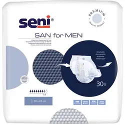 Seni San anatomische Windel for Men - 30 St - Inkontinenzeinlagen mit anatomischem Design, speziell für Männer, bieten optimalen Schutz und hohen Tragekomfort.