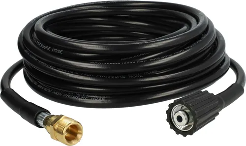vhbw 15 m Verlängerungsschlauch kompatibel mit Kärcher K 205 M, K 2.99 M plus T 50 Hochdruckreiniger mit M22 x 1,5 Gewindeanschluss Schwarz