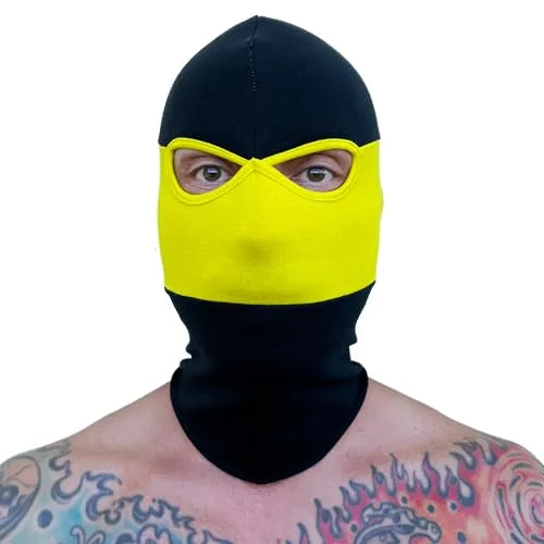 PGWEAR Sturmhaube Streifen und Einfarbig I Unisex Einheitsgröße I schwarz weiß rot blau gelb grün