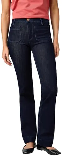 Wrangler Damen Jeans Flare – Ausgestellter Schnitt für lässigen Style - Jeans, Hose, lang im Flare Fit mit 70% Baumwolle für hohen Tragekomfort und stilvolles Design. Ideal für einen lässigen Look!