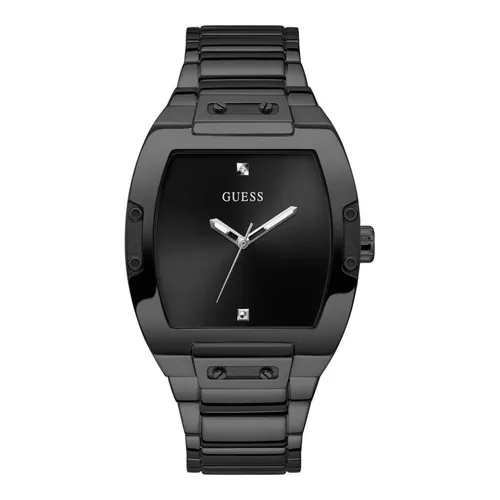 Guess Phoenix GW0387G3 Herrenuhr - Elegante Armbanduhr für Herren mit Edelstahlgehäuse und schwarzer Beschichtung. Wasserdicht bis 50 Meter und Zifferblatt mit Diamantbesatz für einen stilvollen Auftritt.
