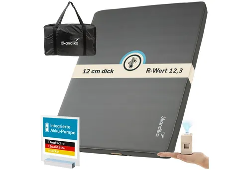 Skandika Easy 3D Premium Flex Doppel-Isomatte - Doppel-Isomatte für 2 Personen mit USB-C Pumpe für einfaches Aufpumpen. Ideal für Camping und als Gästebett, belastbar bis 300 kg und mit hervorragendem Wärmeisolationswert.