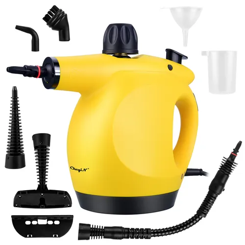 CkeyiN Dampfreiniger mit 450ml Wassertank 3.2 bar Mehrzweck-Dampfreinigungsgerät 1250W mit 9 Zubehörteilen Haushaltsdampfreiniger