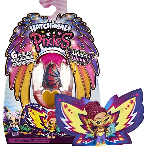 Hatchimals Wilder Wings Pixies Sammelfigur mit Stoff-Flügeln und 2 Zubehörteilen (Designs können variieren)