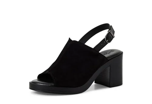 Tamaris Sandalette Damen Blockabsatz schwarz, EU 39 - Wanderschuhe mit TOUCH-IT Funktion für optimalen Tragekomfort und ein angenehmes Laufgefühl. Der stilvolle Blockabsatz bietet modisches Design und stabilen Halt.