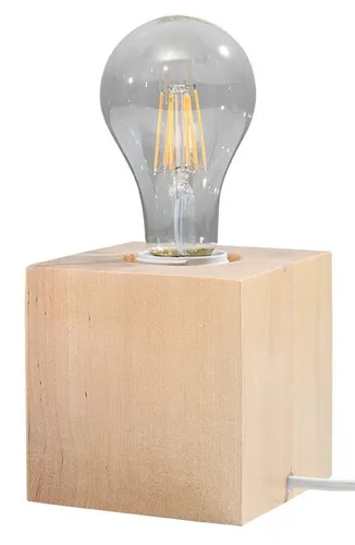 Holz Tischlampe LABERIA eckig H:10cm modern und dekorativ