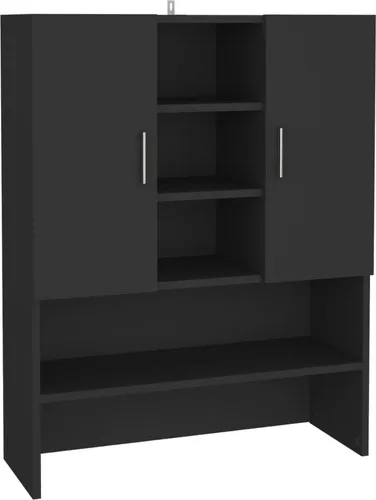 vidaXL Waschmaschinenschrank Schwarz 70,5x25,5x90 cm