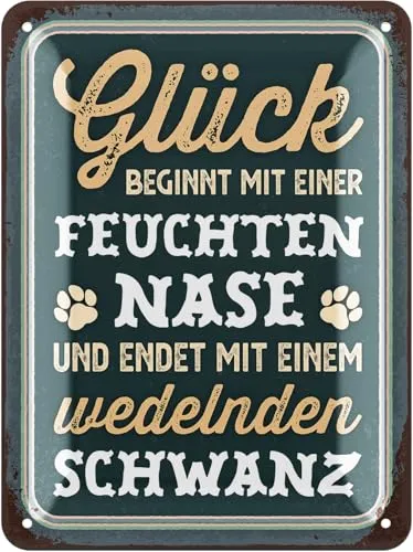 LANOLU Retro Blechschild Hunderegeln, Hundeschilder, Blechschild Hund, Deko Garten Hund, Geschenke für Frauen Hundeliebhaber, Hunde Geschenke für Besitzer, 15x20cm