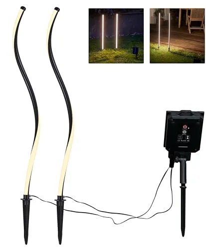 Northpoint LED Gartenleuchte 2er-Set - Wetterfeste Solar Dekolichter mit warmweißem Licht und Dämmerungssensor, ideal für stimmungsvolle Abende im Garten.