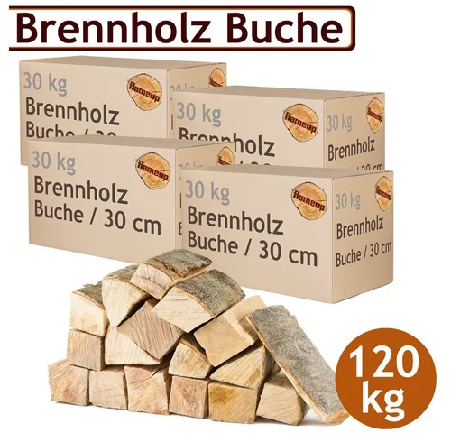 Flameup Kaminholz Brennholz Kaminholz Holz 5-500 kg Ofen Kamin Kaminofen Buche 30 cm, 120 kg