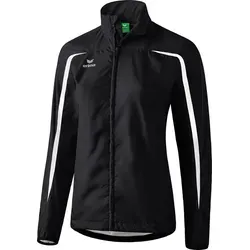 Erima Damen Leichtathletik Laufjacke Schwarz/Weiß - Laufbekleidung mit femininem Schnitt, wind- und wasserabweisend sowie seitlicher Mesh-Belüftung für optimalen Komfort und Sichtbarkeit bei jedem Wetter.