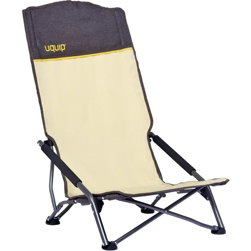 UQUIP Strandstuhl SANDY XL sand - Camping-Möbel mit extra hoher Rückenlehne und breiten Füßen für stabilen Stand im Sand. Traglast bis 120 kg, ideal für entspannten Strandurlaub.