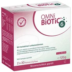 OMNi BiOTiC 6 - Probiotisches Nahrungsergänzungsmittel mit 6 Bakterienstämmen, unterstützt die natürliche Darmfunktion und ist geeignet für Kinder und Schwangere