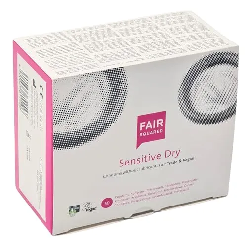 FAIR SQUARED Sensitive Dry Kondome 53 mm – 50 Stück aus fair gehandeltem Naturkautschuk