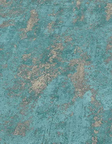 Erismann Vliestapete Casual Chic Unitapete 1027318/10273-19 in petrol von EB-Erismann