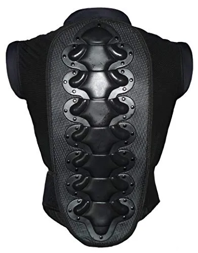 protectWEAR Rückenprotektor Weste RPW - S/M - Snowboard-Schutzausrüstung mit hervorragendem Rücken- und Wirbelsäulenschutz, verstellbar durch Klettverschluss-Hüftgurt und optimale Beweglichkeit dank fächerförmiger Überlappung der Protektoren.