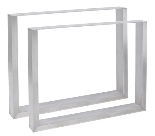 CLP Tischbein aus Edelstahl, 8x72x90 cm - Zubehör für Möbel: Robuste Tischkufen aus pulverbeschichtetem Stahl, ideal für Esszimmer, Schreibtische oder Konferenztische, mit Bodenschonern für sicheren Stand und einfachen Montage.