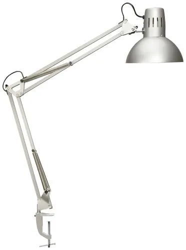 Maul 8201195 LED-Klemmleuchte E27 7W Silber - Energiesparlampe mit hoher Lichtqualität, extrem sparsam dank moderner LED-Technik und flexibel einstellbar. Ideal für professionelle Arbeitsplätze und Smart Home.