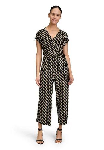 Betty Barclay Damen Jumpsuit mit Eingrifftaschen - Jumpsuit in Schwarz und Khaki, figurumspielend mit V-Ausschnitt und praktischen Eingrifftaschen. Ideal für Alltag und besondere Anlässe – feminin und vielseitig.