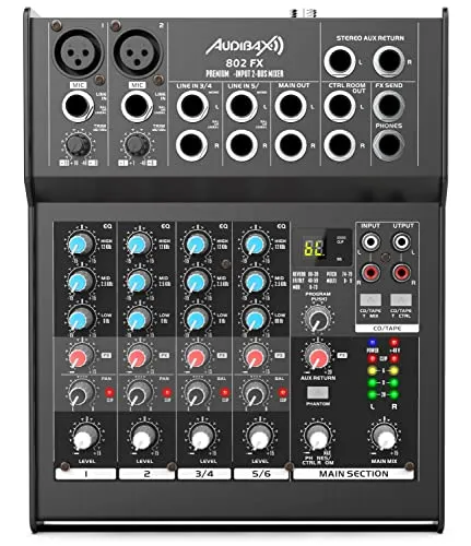 Audibax 802 FX Mesa Mezclas 6 Canales y Efectos