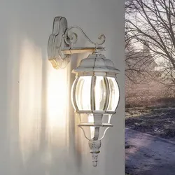 Licht-Erlebnisse Rustikale Außenleuchte BREST in Weiß Gold - Wetterfeste Außenlampe aus Aluminium und Glas, ideal für Eingangsbereich oder Terrasse. Spritzwassergeschützt (IP44) und mit freier Leuchtmittelwahl für individuelle Lichtgestaltung.