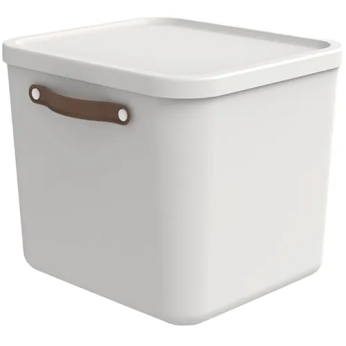 ROTHO Aufbewahrungsbox MALOJA 40 l, Mistelweiß - Praktische Aufbewahrungsbox mit 40 l Fassungsvermögen, ideal für Ordnung und Stauraum in jedem Raum, in stilvollem Mistelweiß.